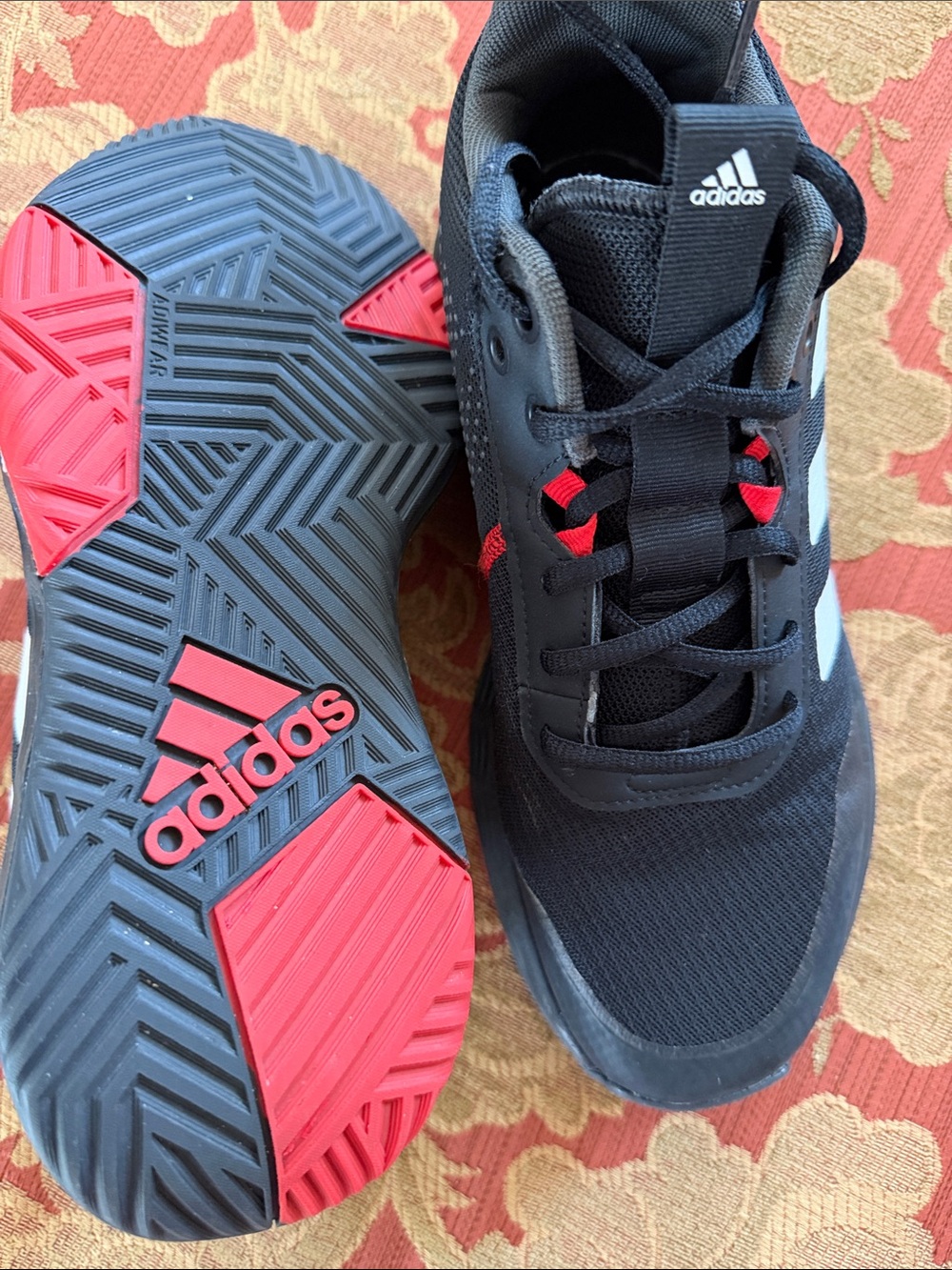 Adidas Men/Boy Lightmotion Basketball Black and Red Shoes Sneakers - Size 7.5